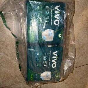 24 PC  VIVO Organic Cotton Overnight Sensitive Skin  Incontinence Diaper Large L
